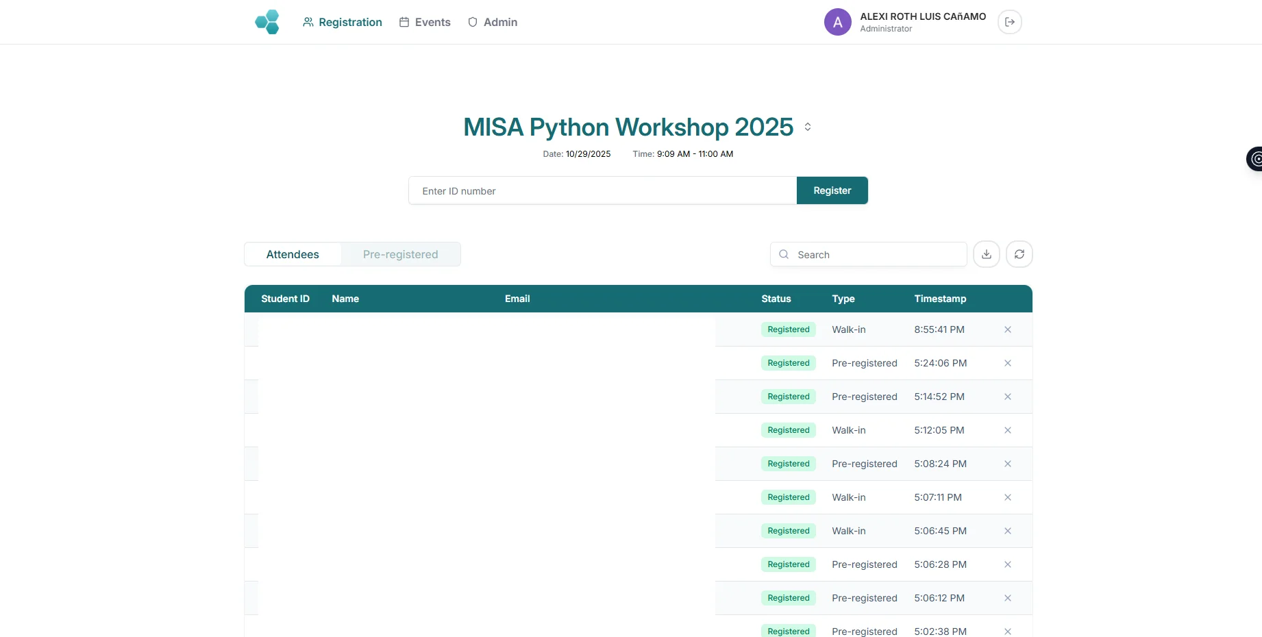 MISA Registration System
